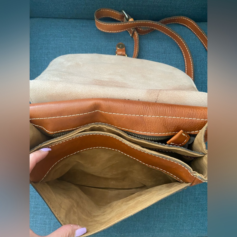 Vintage Patricia Nash Honey Brown Leather Saddle Shoulder/Crossbody Purse Bag - Picture 13 of 16